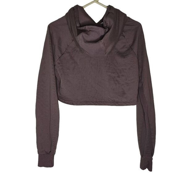 Gymshark Taupe Mauve Cropped Hoodie with Logo Front - Picture 2 of 7